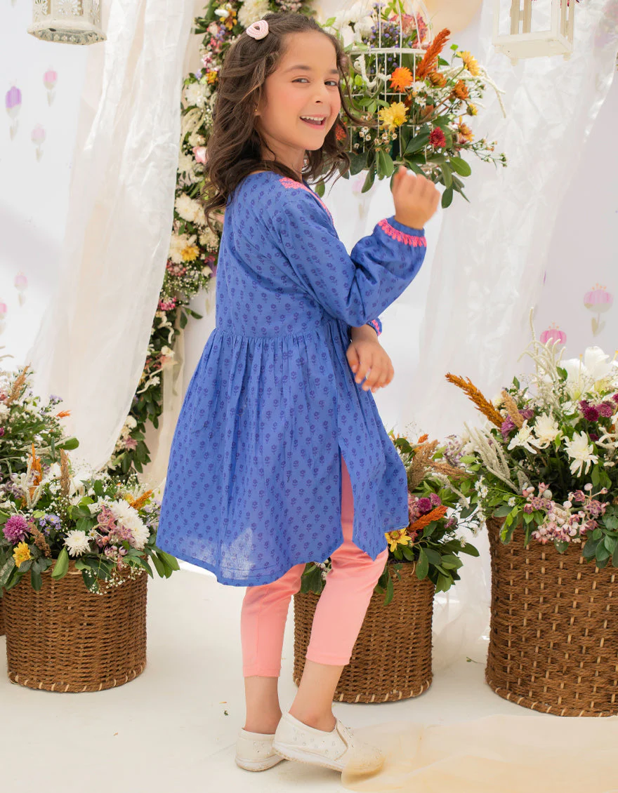 BLUE LAWN KURTI | JGLK-S-US-22-2530 FB/LAPIS - Image 2