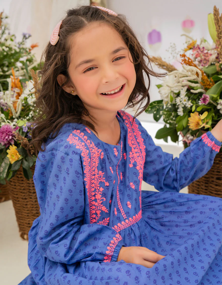 BLUE LAWN KURTI | JGLK-S-US-22-2530 FB/LAPIS - Image 3