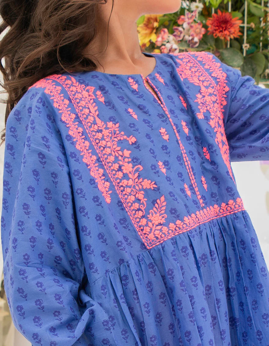BLUE LAWN KURTI | JGLK-S-US-22-2530 FB/LAPIS - Image 5