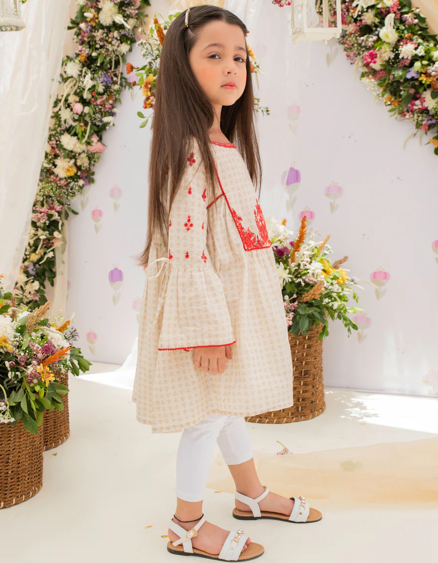 BEIGE LAWN KURTI | JGLK-S-US-22-2532 FB/LUMINOUS - Image 2