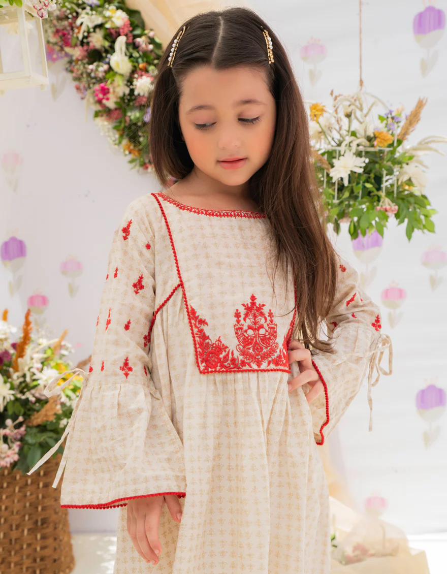 BEIGE LAWN KURTI | JGLK-S-US-22-2532 FB/LUMINOUS - Image 3