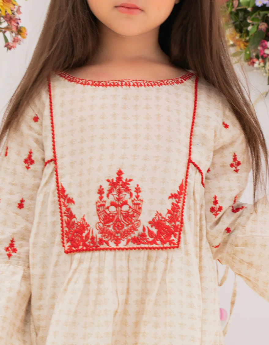 BEIGE LAWN KURTI | JGLK-S-US-22-2532 FB/LUMINOUS - Image 4