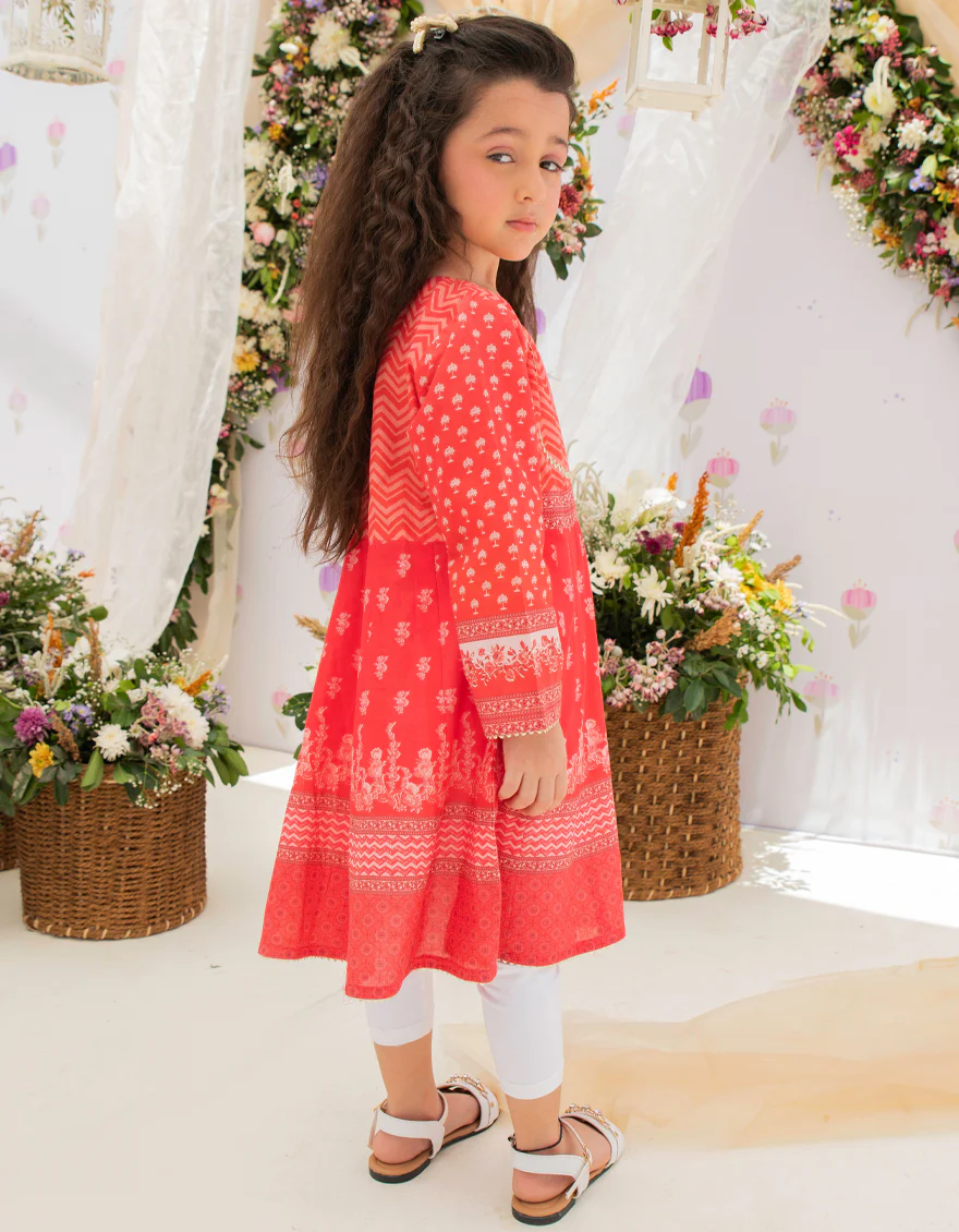 RED LAWN KURTI | JGLK-S-US-22-2534 FB/SAHAR - Image 2