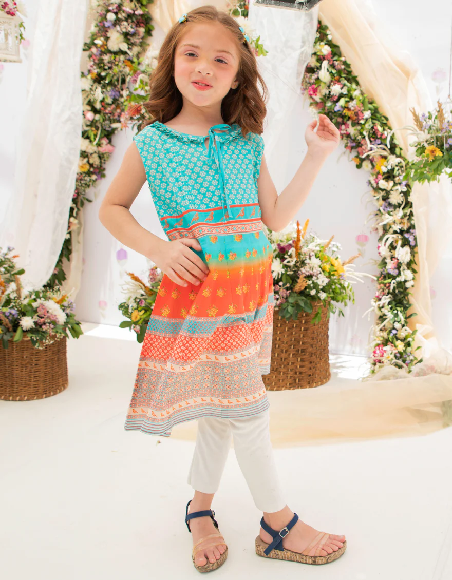 MULTICOLOR LAWN KURTI | JGLK-S-US-22-2535 FB/SABZAZAR