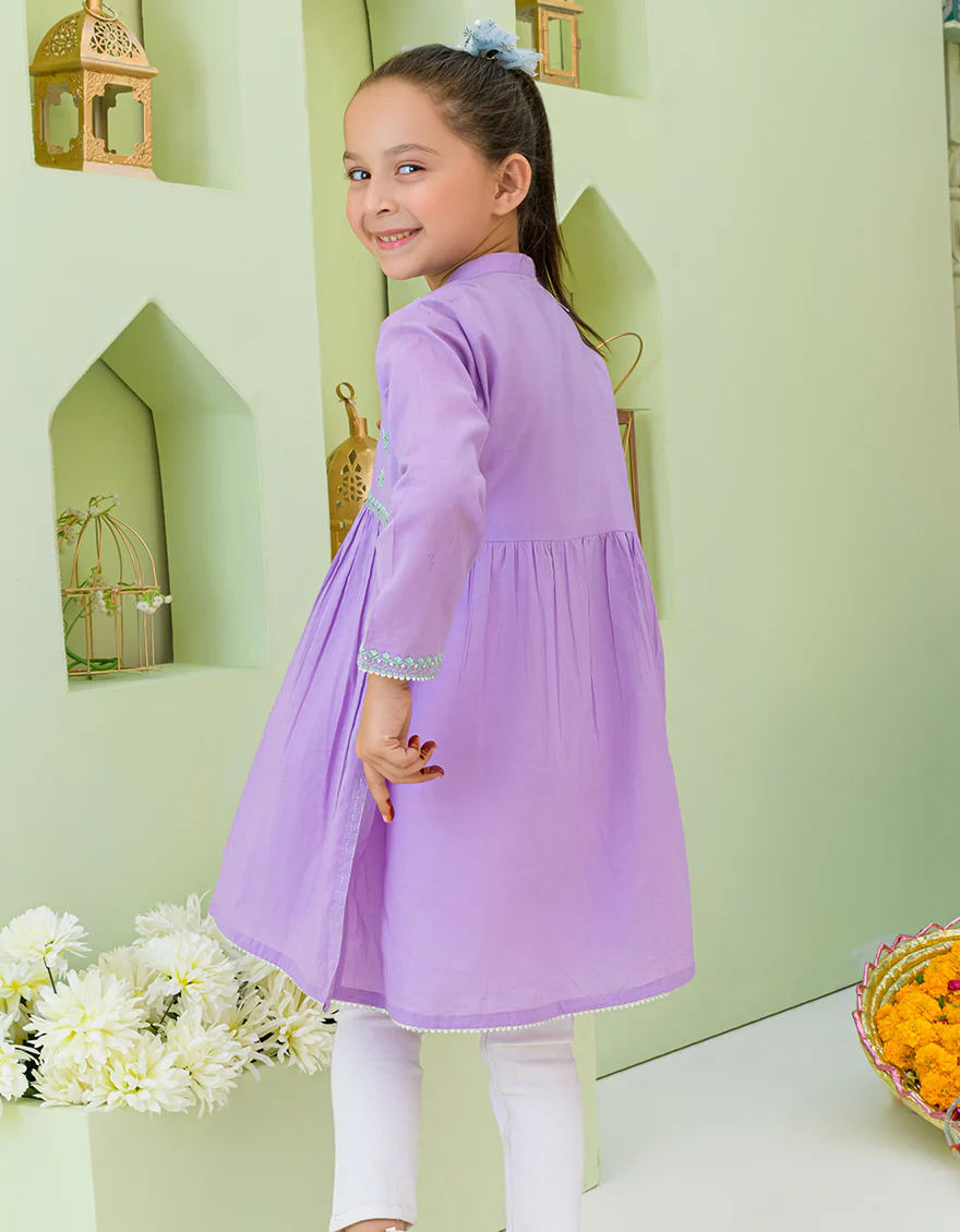 PURPLE LAWN KURTI | JGLK-S-US-23-2518 FB/EDT-23-004 - Image 2