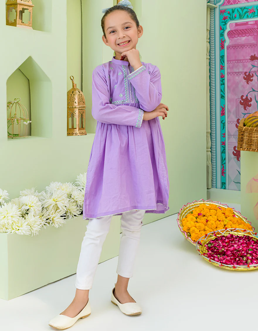 PURPLE LAWN KURTI | JGLK-S-US-23-2518 FB/EDT-23-004 - Image 3
