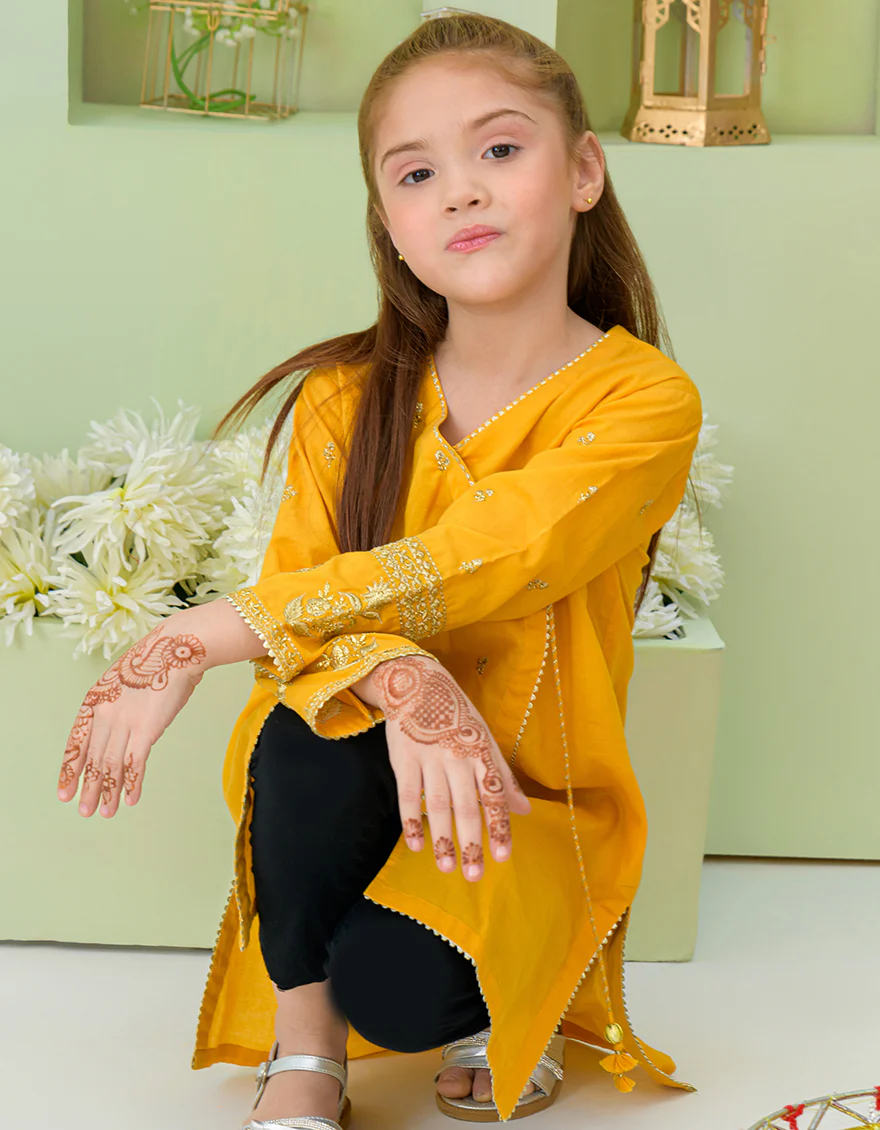 YELLOW LAWN KURTI | JGLK-S-US-23-2519 FB/EDT-23-005 - Image 3