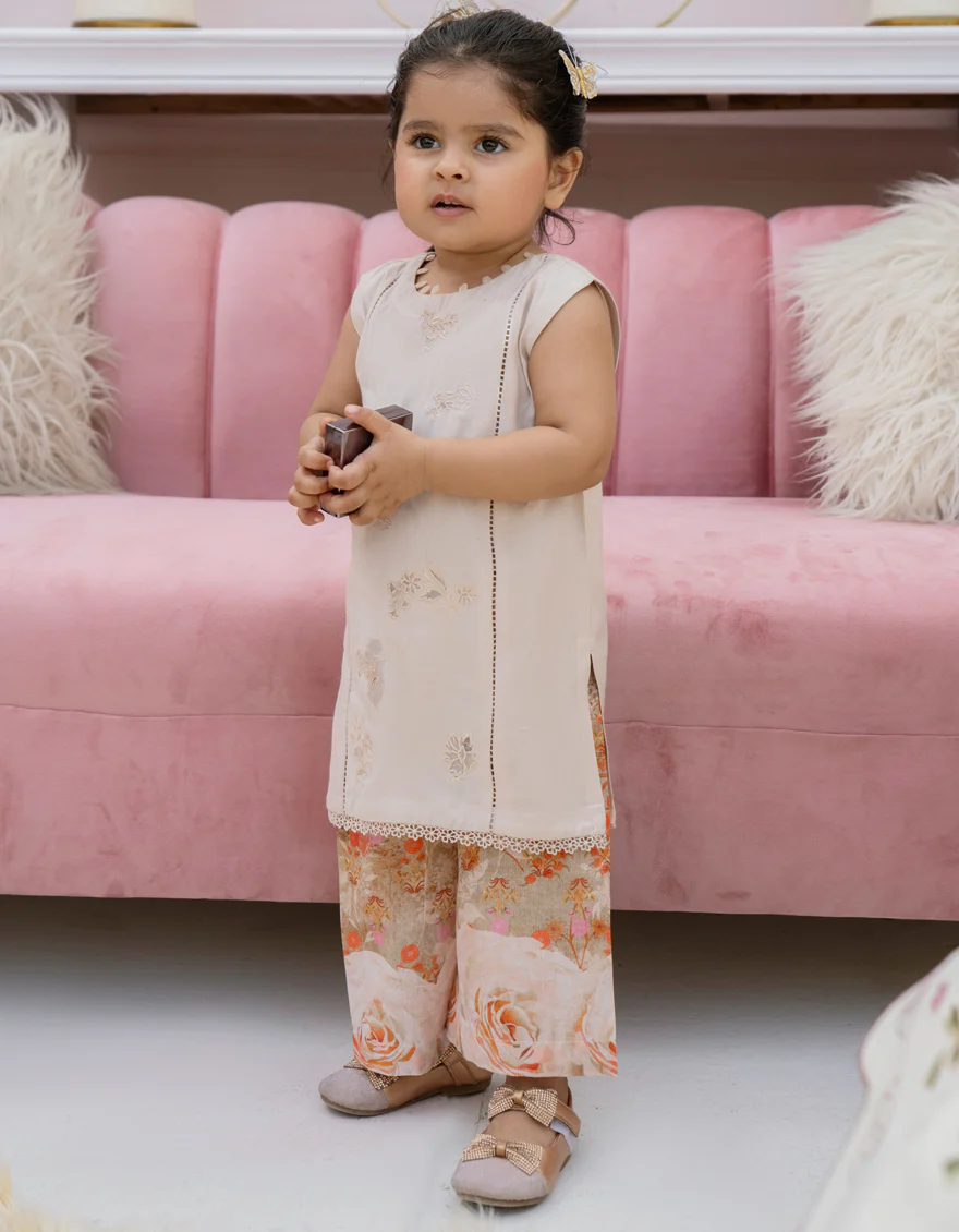 BEIGE SILK 2PC STITCHED | JIK-S-JIST-25-5808 F - Image 2