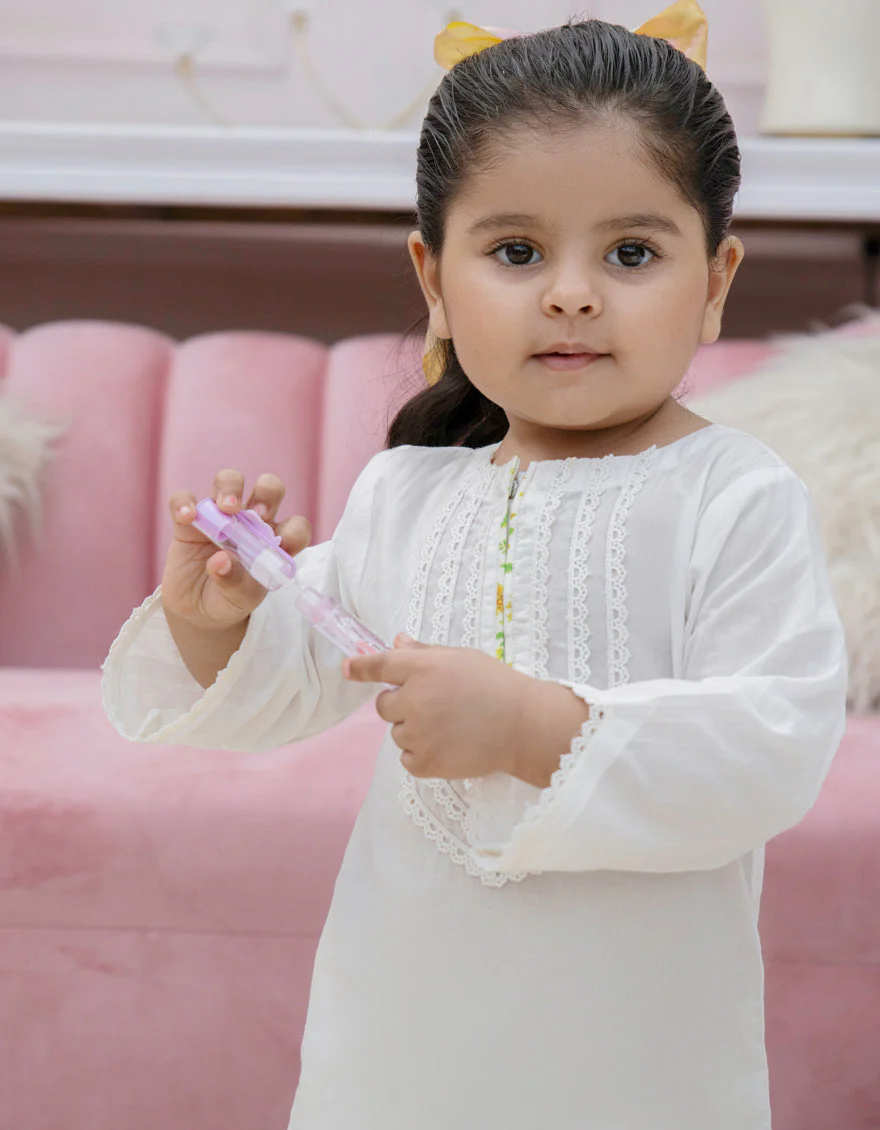 WHITE LAWN 3PC STITCHED | JIK-S-JIST-25-5810 FB/MINI FLORA-2 - Image 4