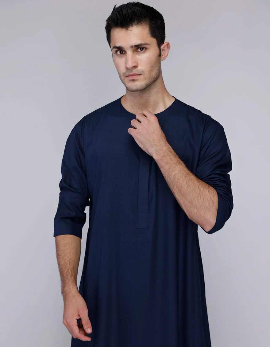 NAVY BLUE BLENDED JUBBA | JJ-JUBBA-33121/S25/JJ8818-PN - Image 3