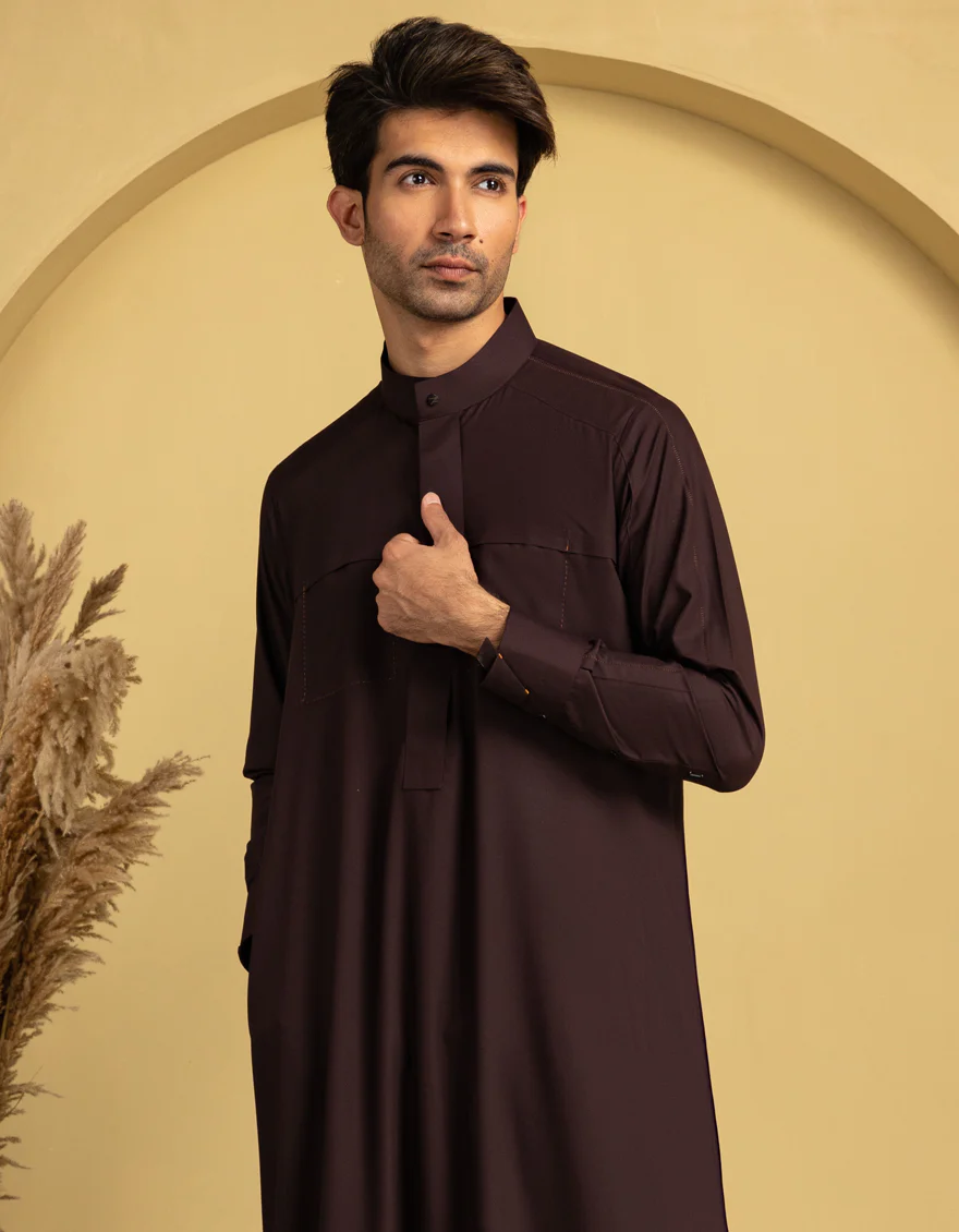 MAROON BLENDED JUBBA | JJ-JUBBA-33138/S25/J - Image 2