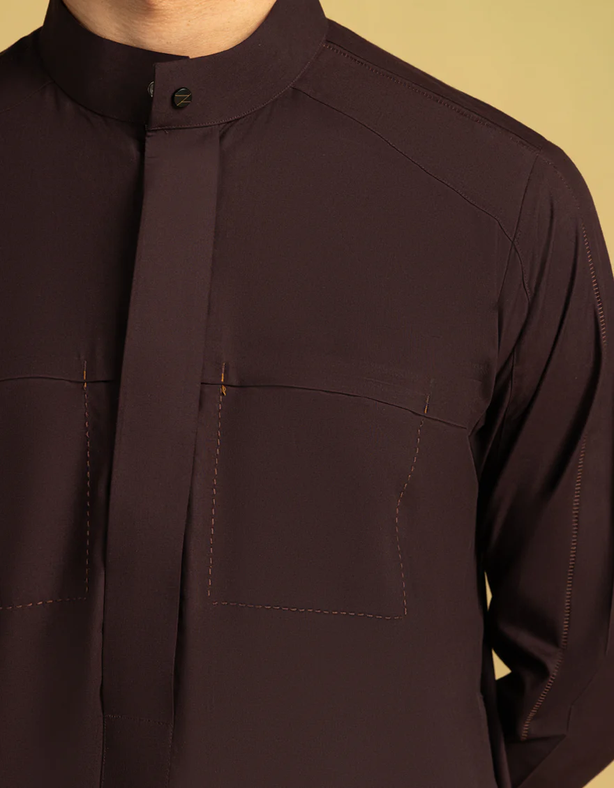 MAROON BLENDED JUBBA | JJ-JUBBA-33138/S25/J - Image 4