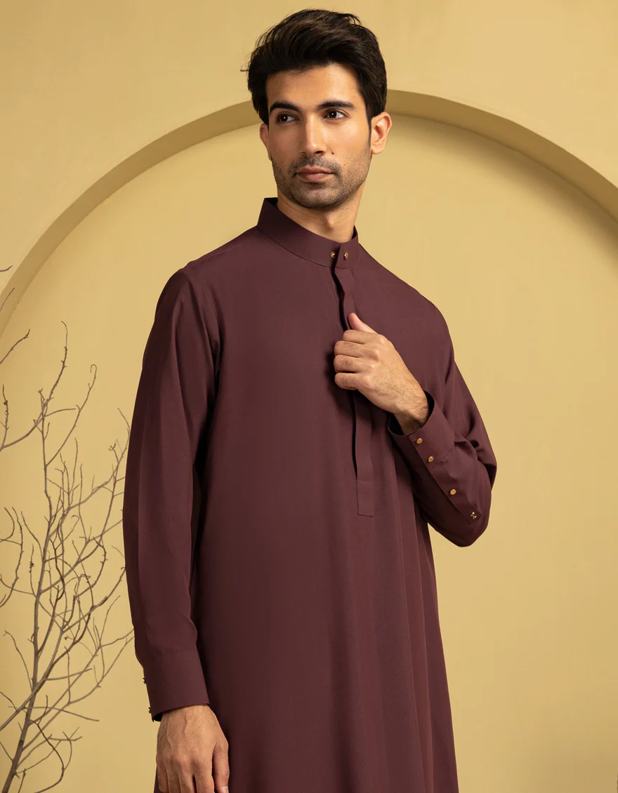 MAROON BLENDED JUBBA | JJ-JUBBA-33178/S25/JJ11040-PN - Image 2