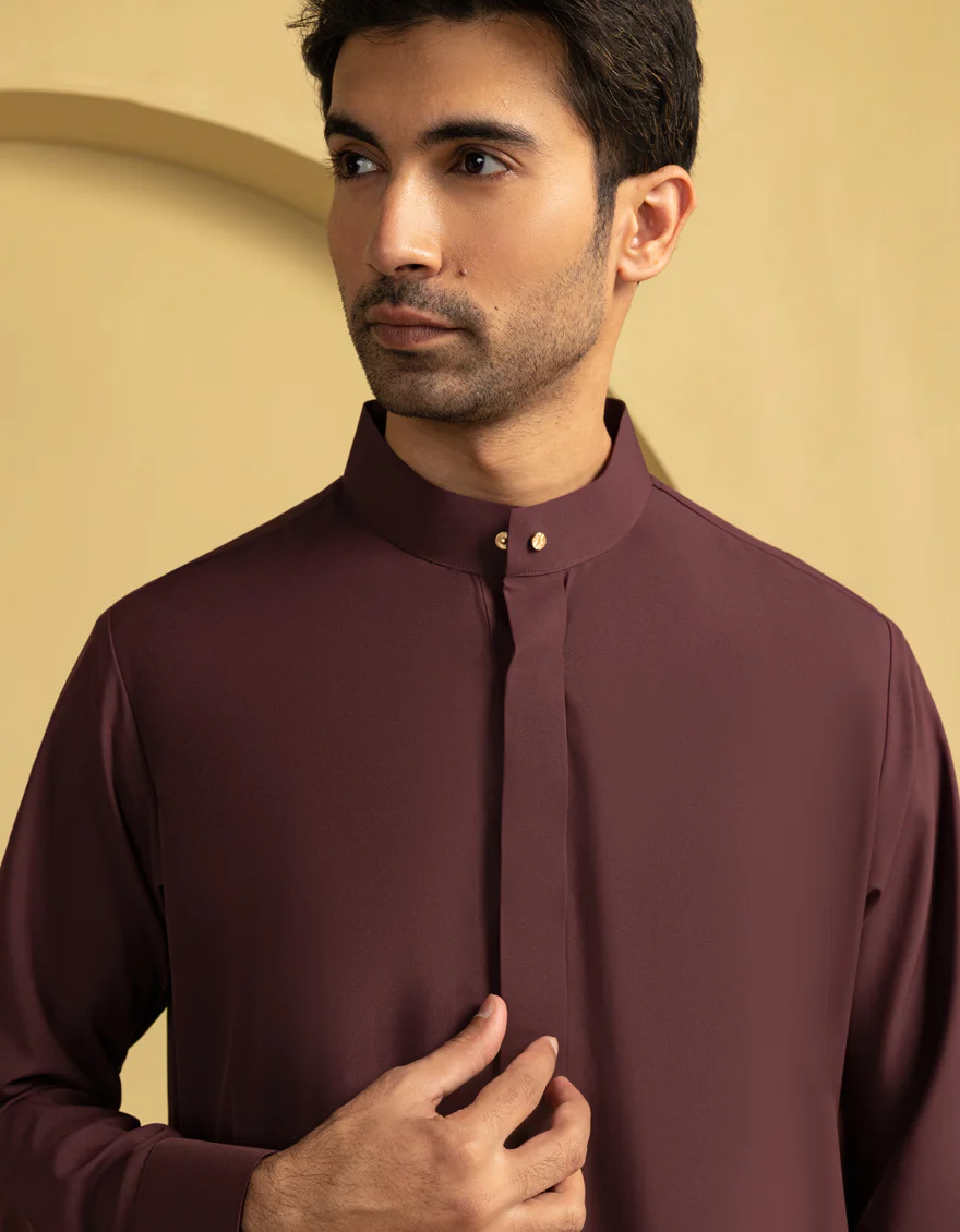 MAROON BLENDED JUBBA | JJ-JUBBA-33178/S25/JJ11040-PN - Image 3