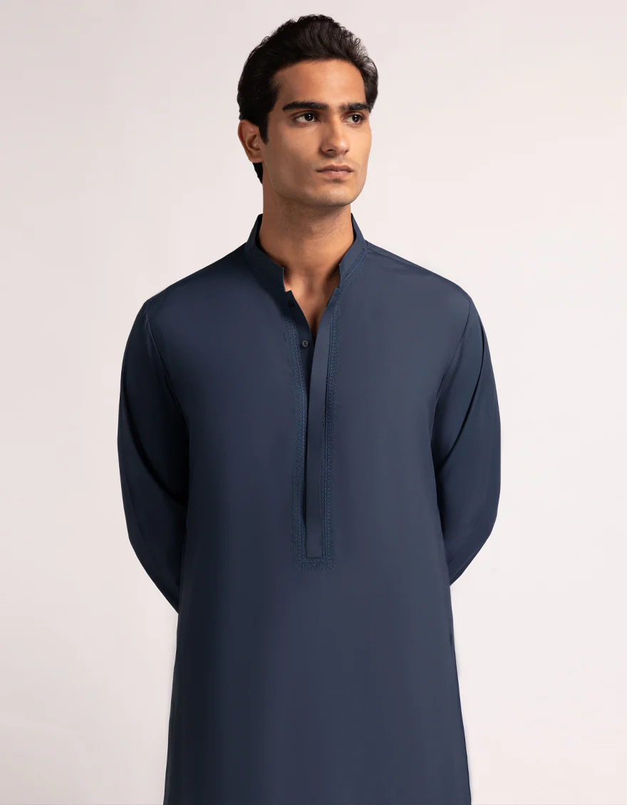 NAVY BLUE BLENDED JUBBA | JJ-JUBBA-A-33586/S25/JJ10212-SF - Image 2
