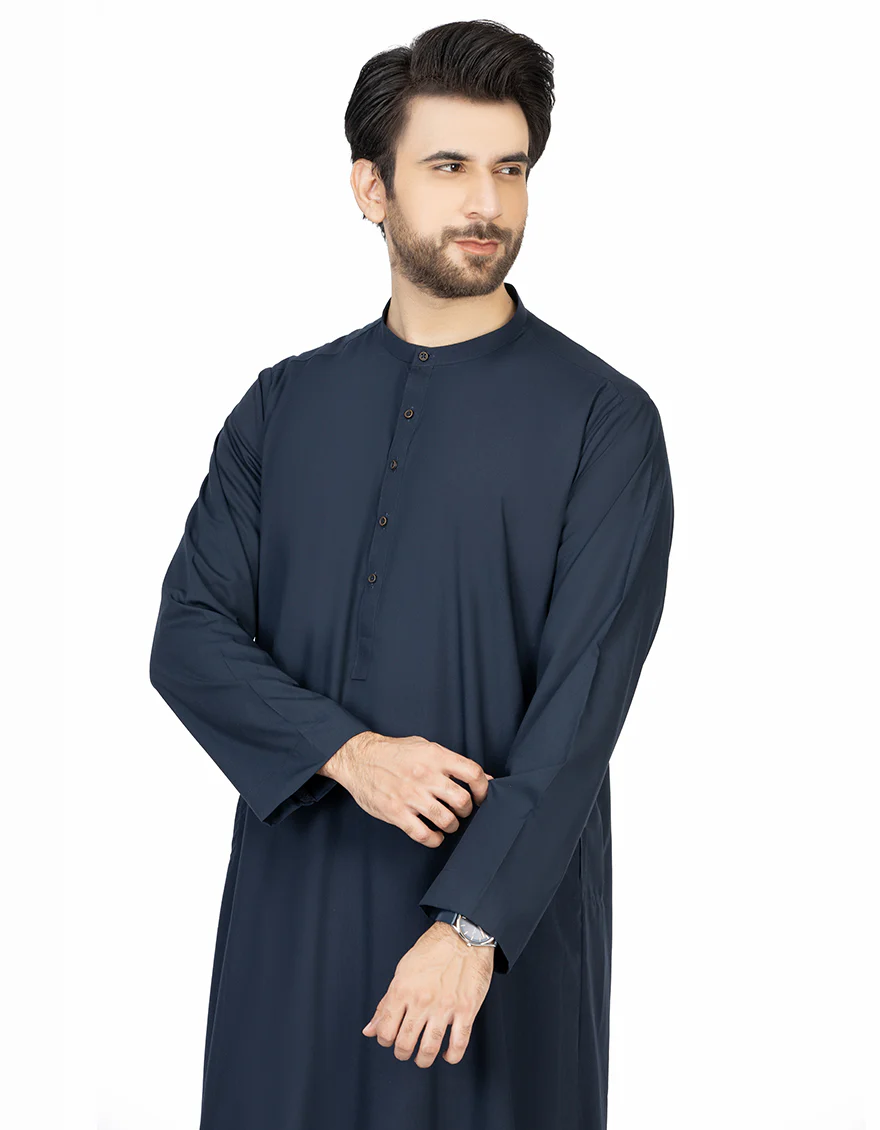 NAVY BLUE VISCOSE JUBBA | JJ-JUBBA-US-43087/S21/JJ8081-PN - Image 2