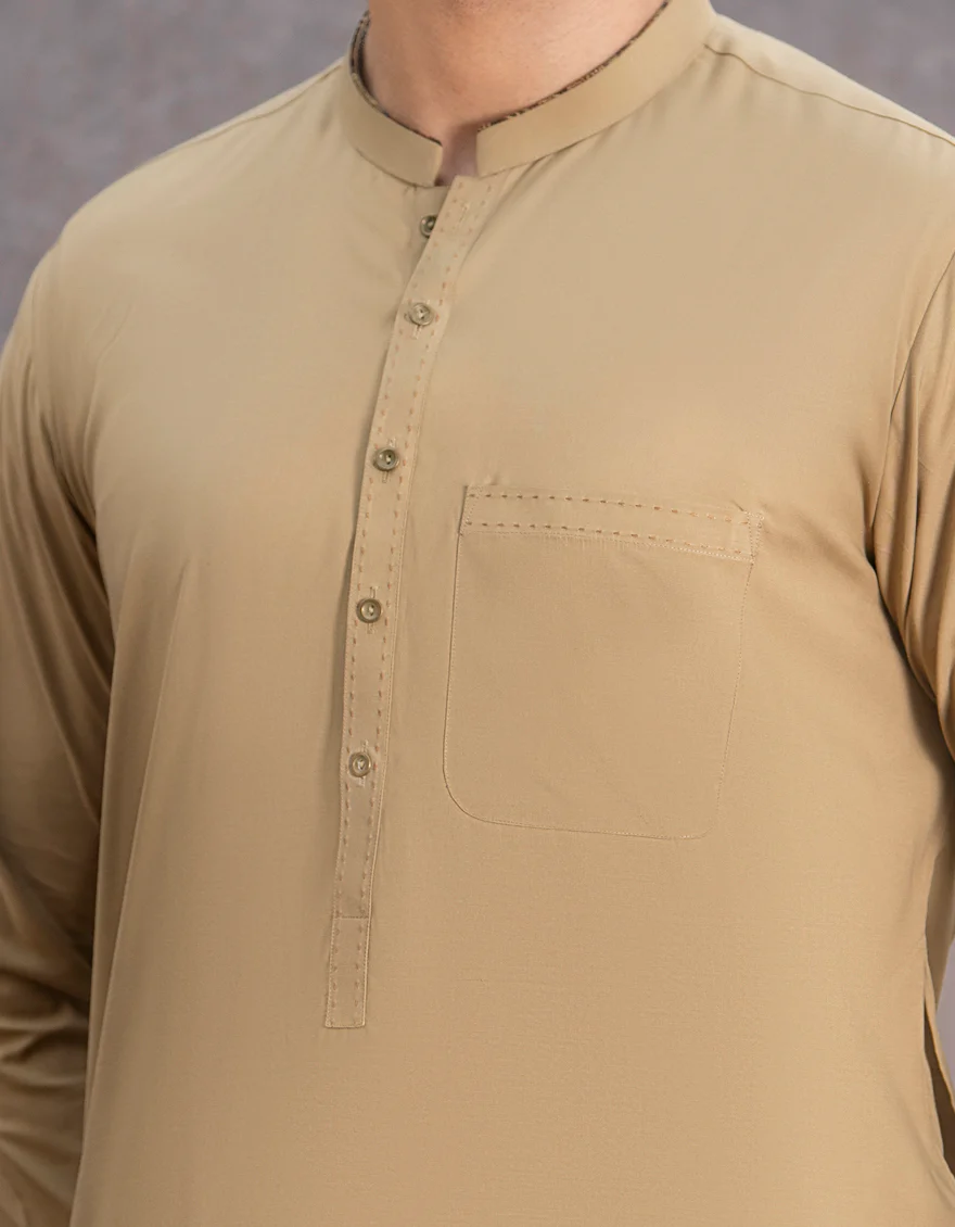 KHAKI BLENDED JUBBA | JJ-JUBBA-US-43183/A22/JJ8402-CL - Image 2