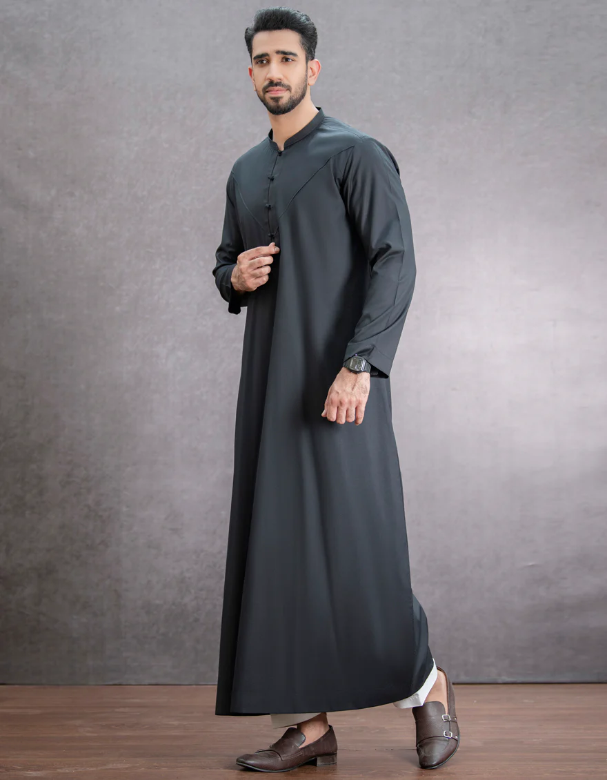 BLACK VISCOSE JUBBA | JJ-JUBBA-US-44151/A22/JJ8402-CL - Image 4