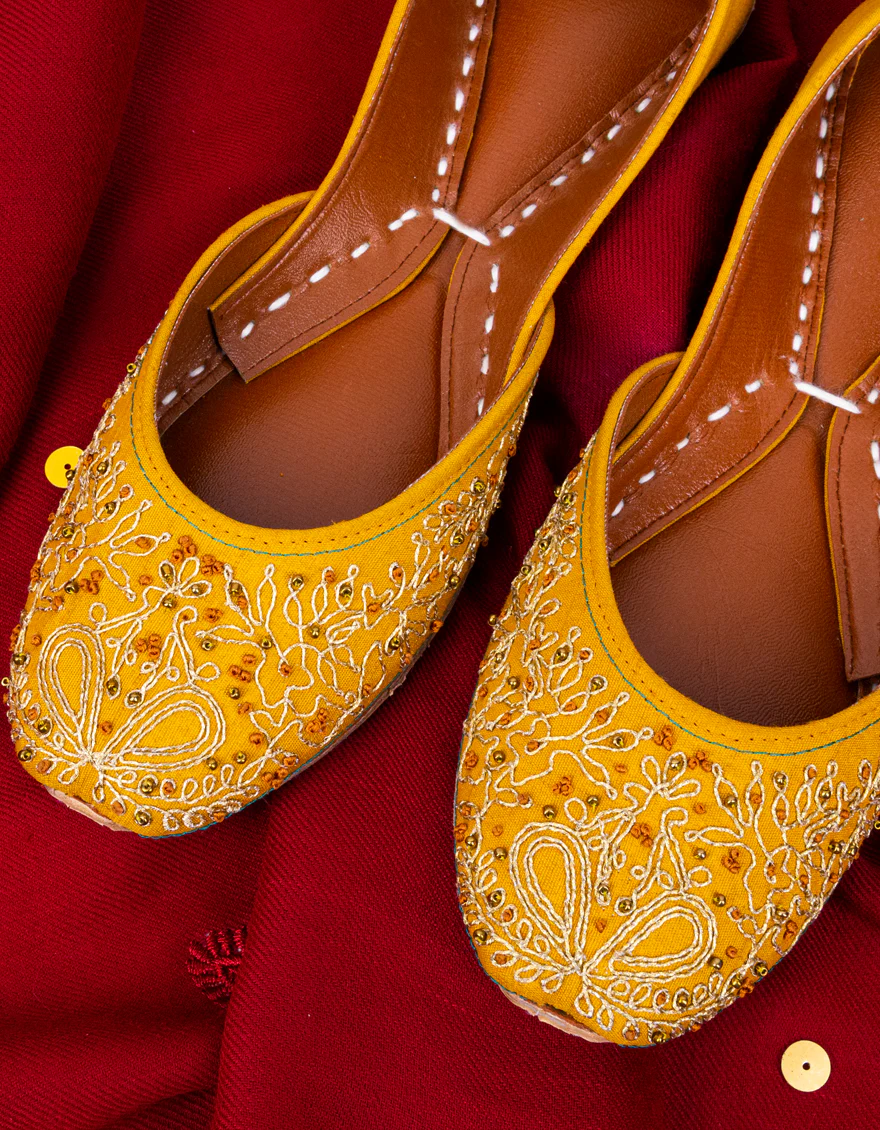 MUSTARD RAW SILK KHUSSA | JJ-LKH-US-23-021 FB/JRZ-057 - Image 2