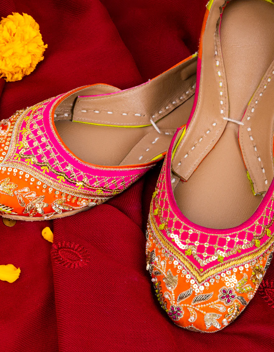 PINK-ORANGE SILK KHUSSA | JJ-LKH-US-23-022 FB/JRZ-060 - Image 2