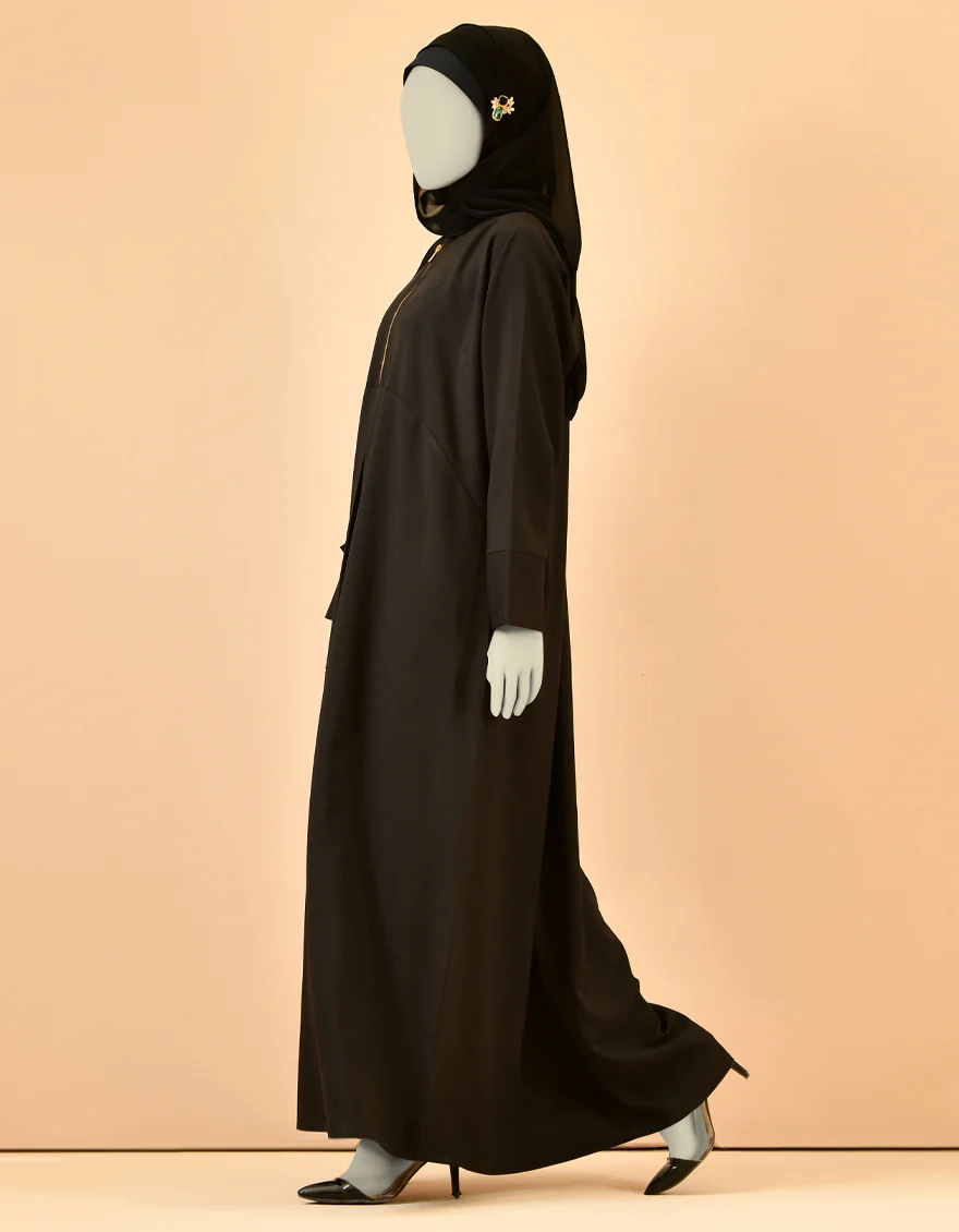BLACK ABAYA | JJAB-22-003 FB/FUHUA - Image 3