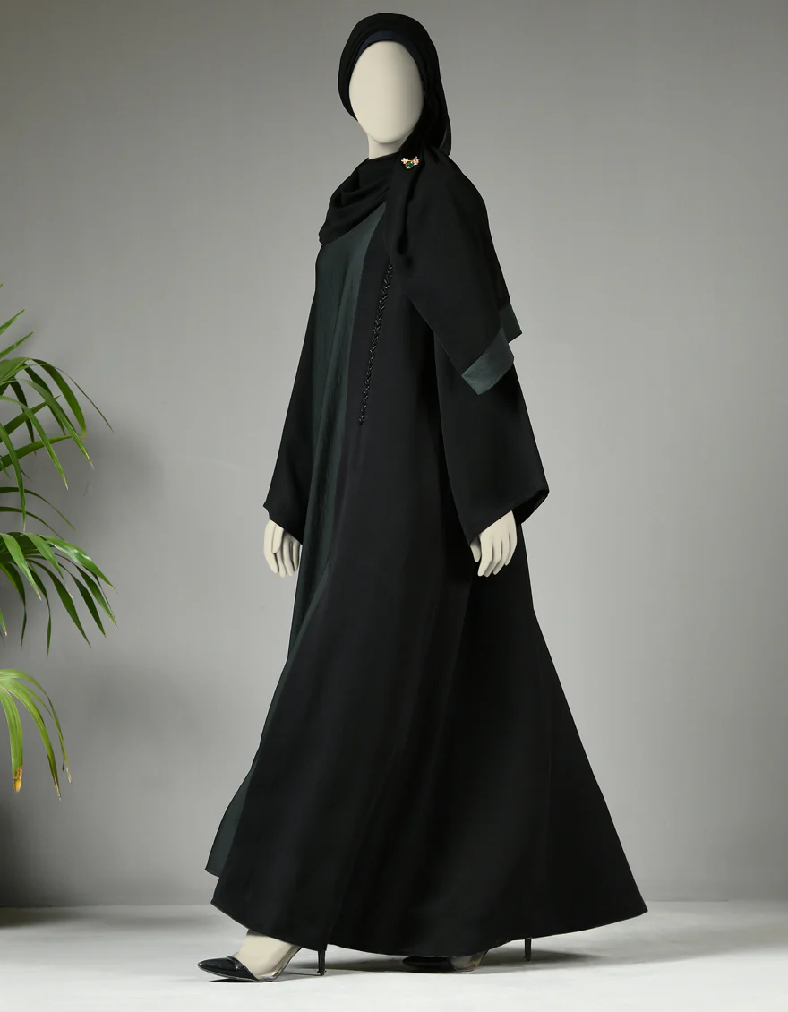 BLACK ABAYA | JJAB-22-018 FB/DOBBY - Image 2
