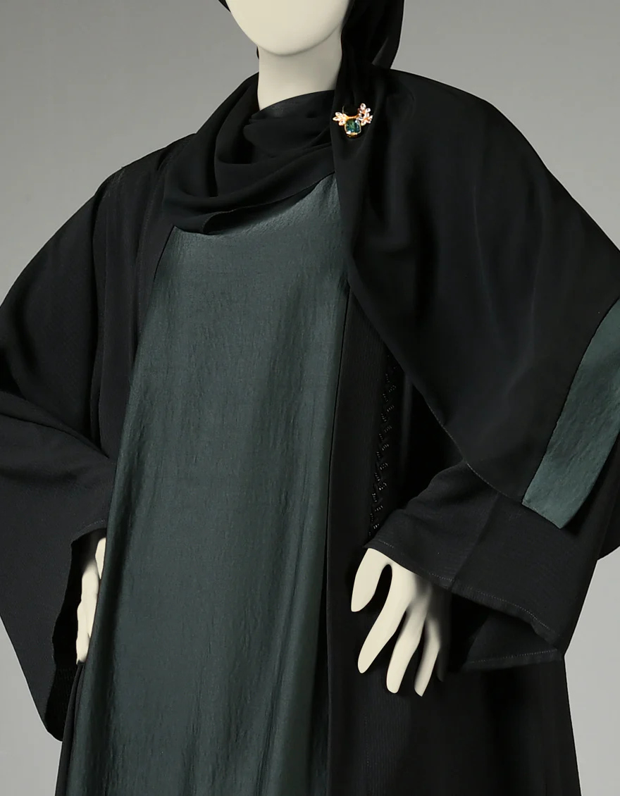 BLACK ABAYA | JJAB-22-018 FB/DOBBY - Image 3