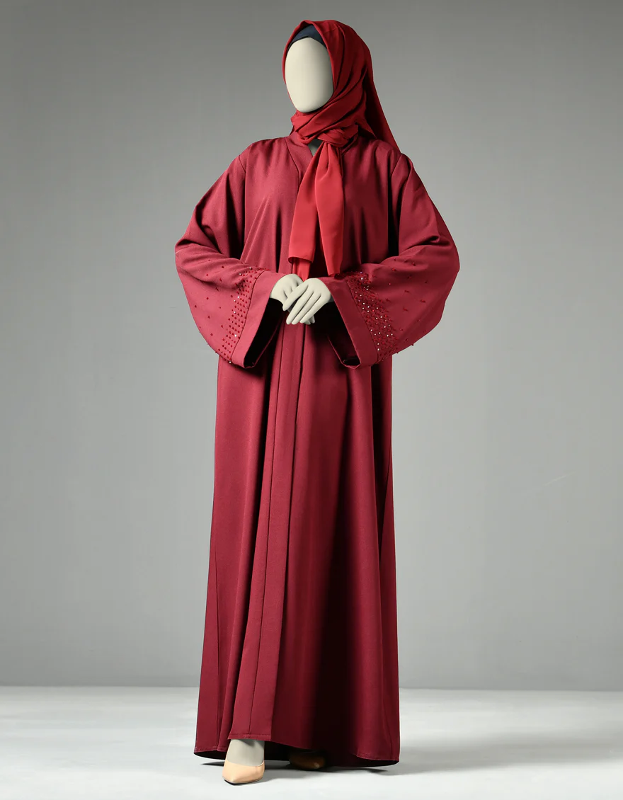 RED ABAYA | JJAB-22-025 FB/CRAPE - Image 2