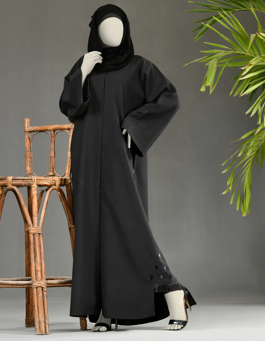 BLACK ABAYA | JJAB-22-044 FB/FUHUA - Image 3