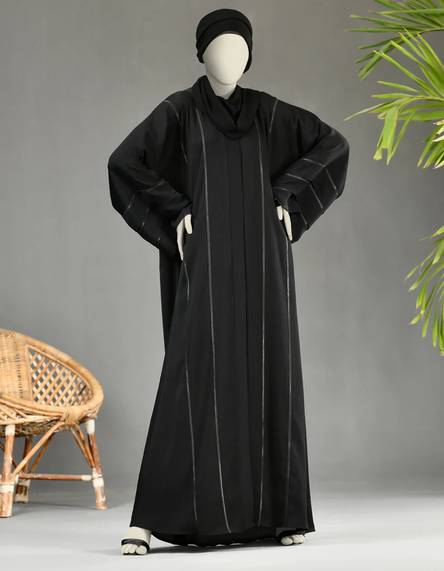 BLACK ABAYA | JJAB-22-047 FB/GEORG - Image 3