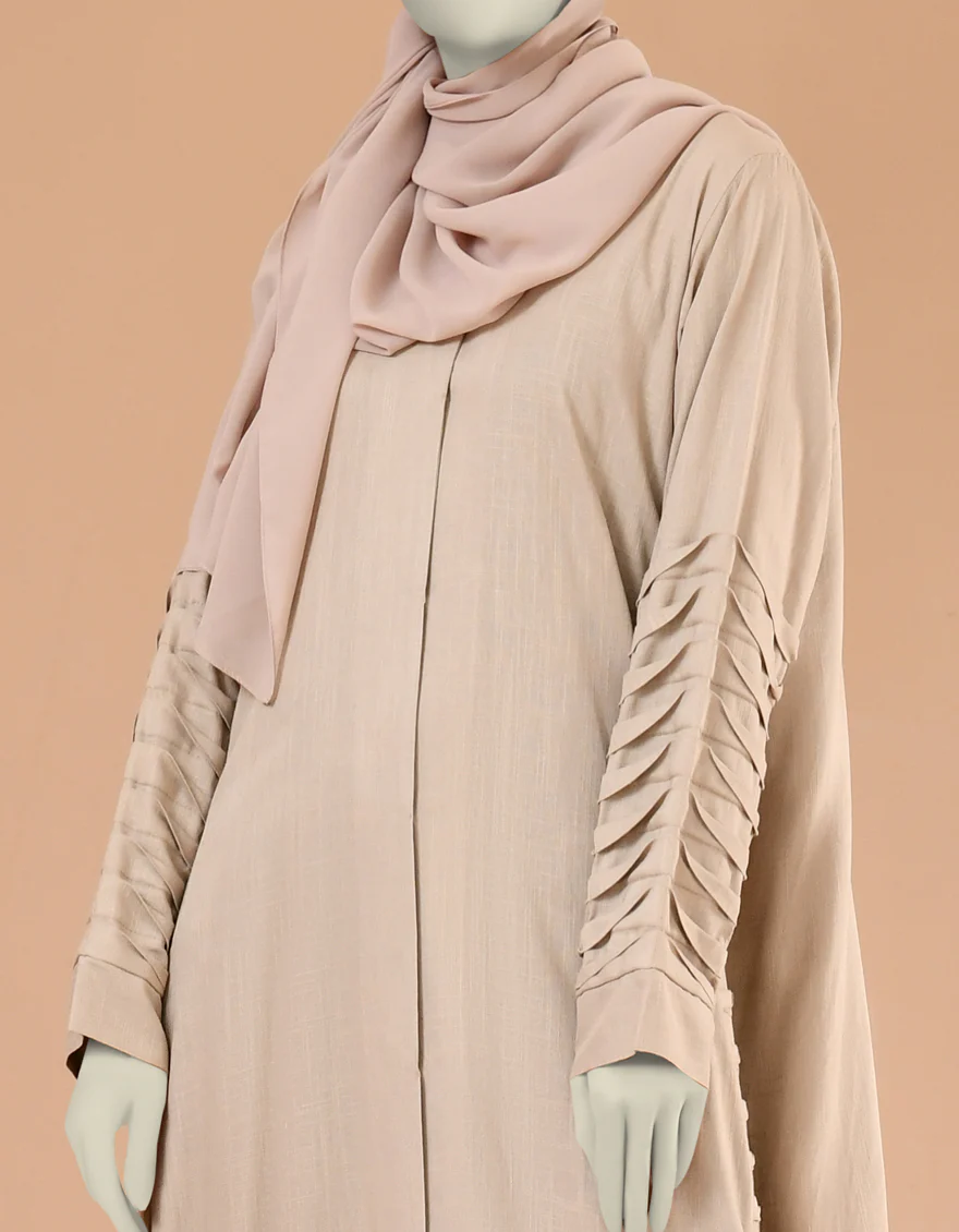 BROWN ABAYA | JJAB-22-048 FB/LINEN - Image 2