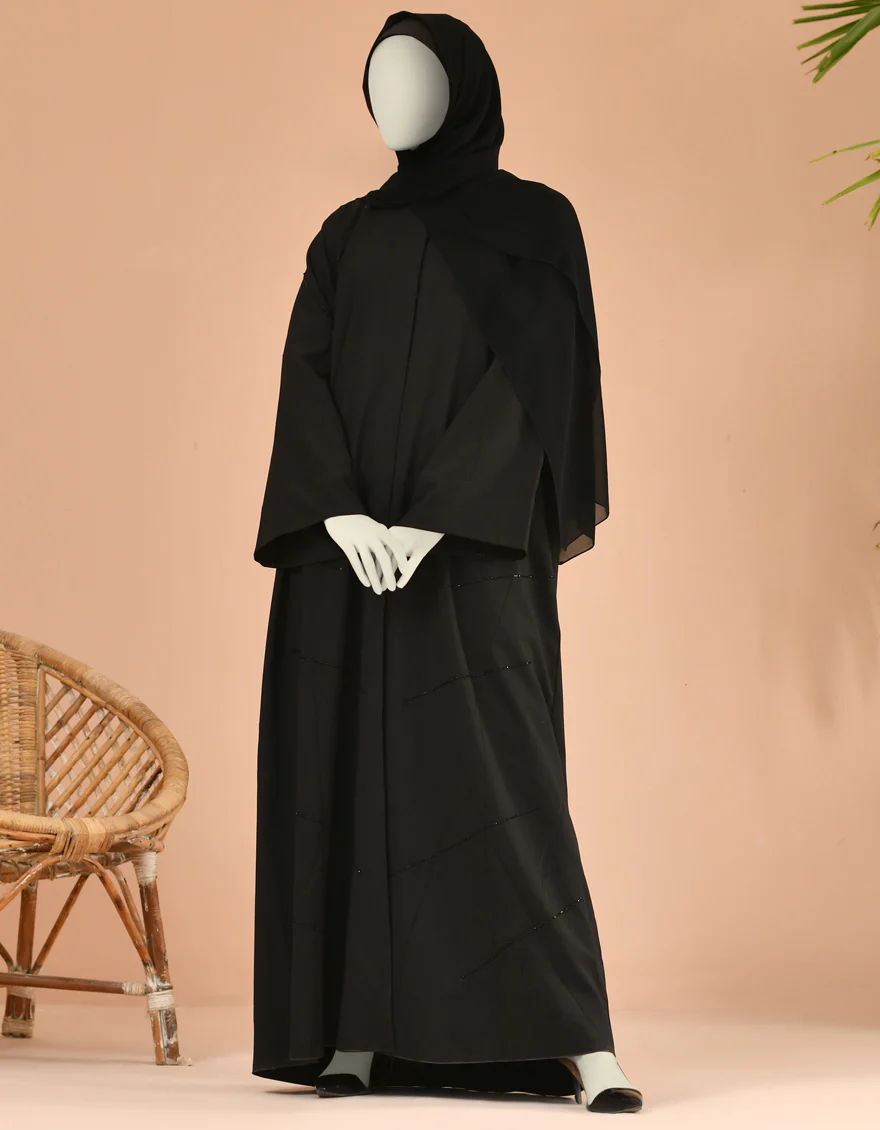 BLACK ABAYA | JJAB-US-22-006 FB/FUHUA - Image 3