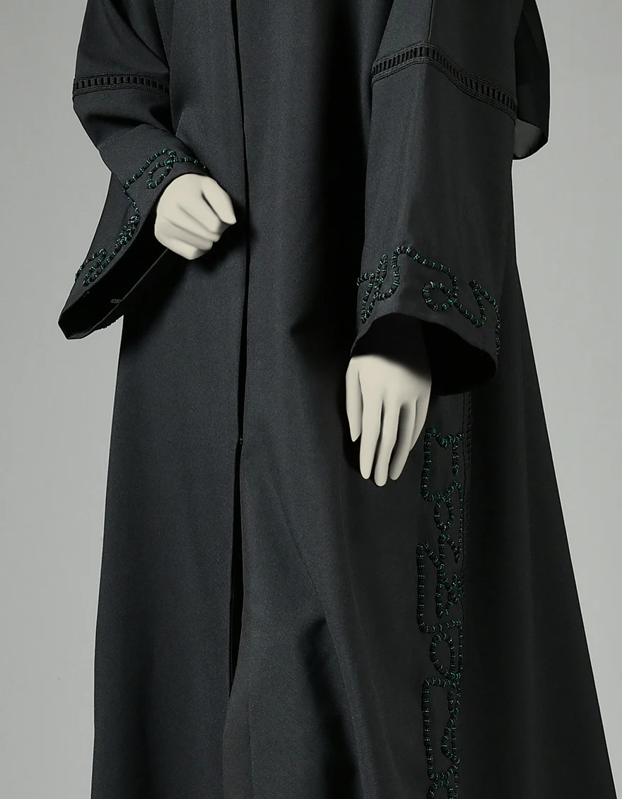 BLACK ABAYA | JJAB-US-22-022 FB/HEAVY GEORGETTE - Image 2