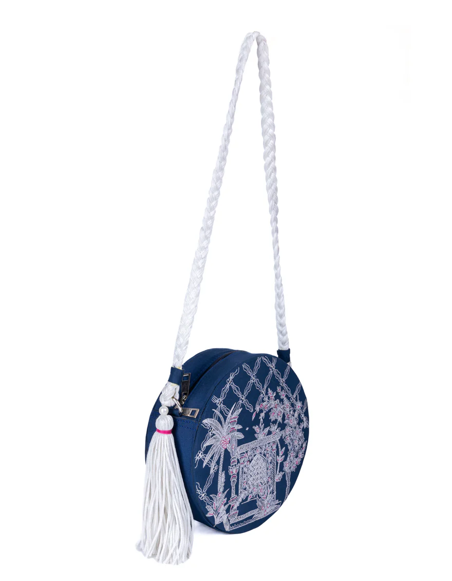 BLUE COTTON SILK HANDBAG | JJBL-24-065 FB/COTTO - Image 4