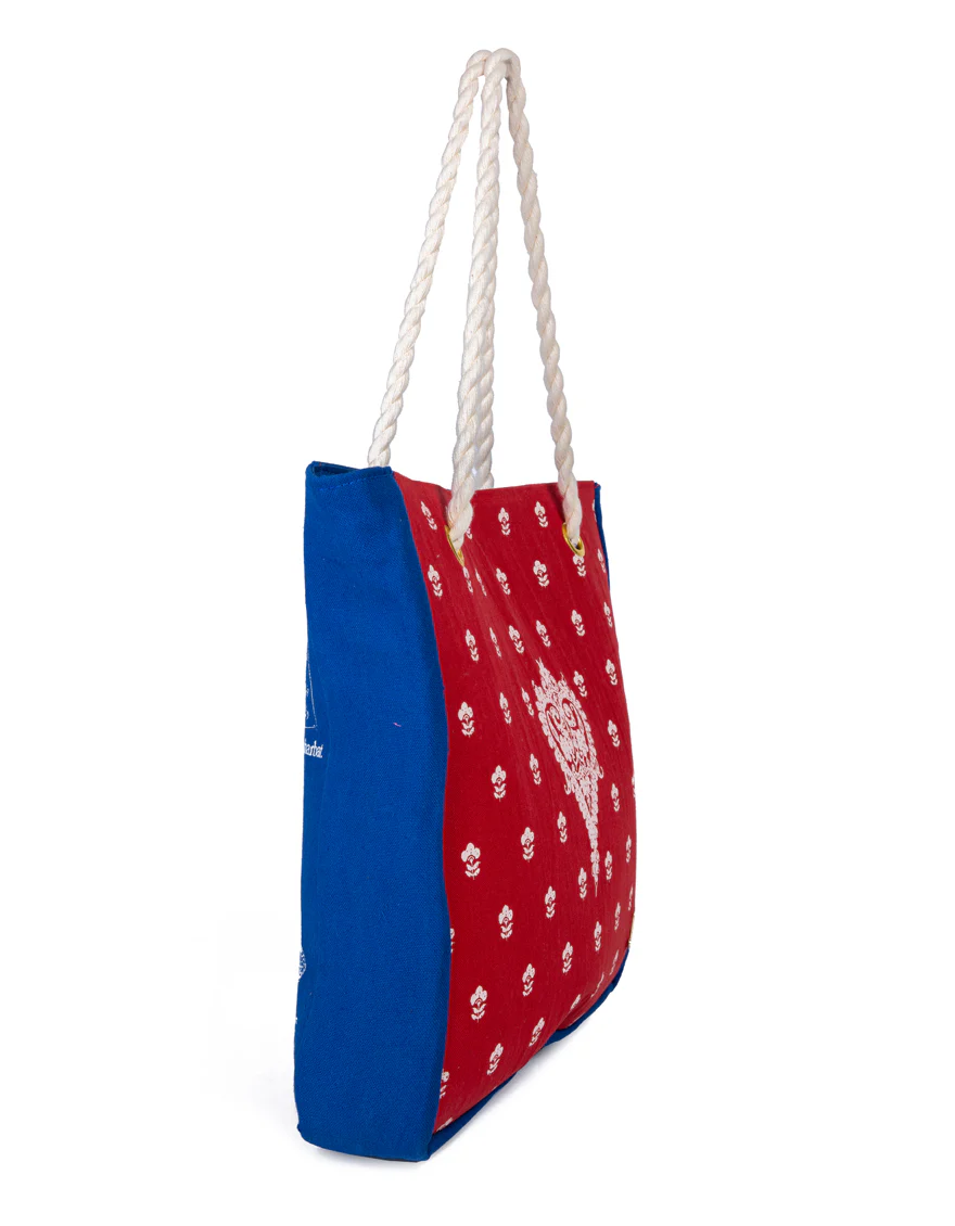 BLUE CANVAS HANDBAG | JJBL-24-073 FB/VENDOR - Image 3