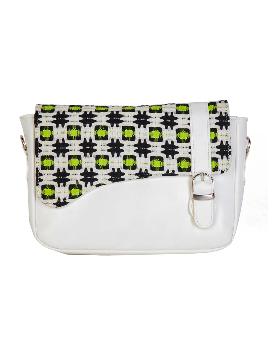 BLACK REXINE HANDBAG | JJBL-25-113 FB/WOVEN-3