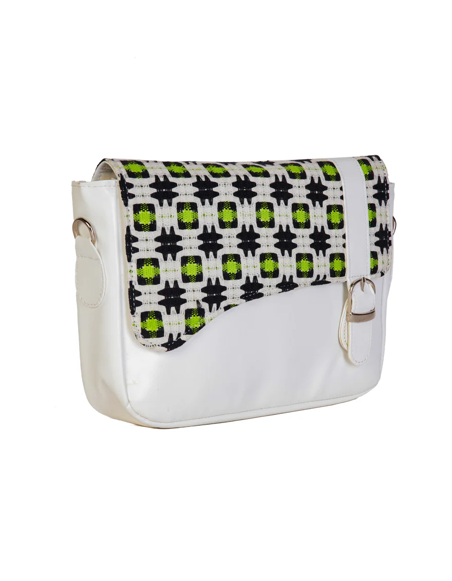 BLACK REXINE HANDBAG | JJBL-25-113 FB/WOVEN-3 - Image 3