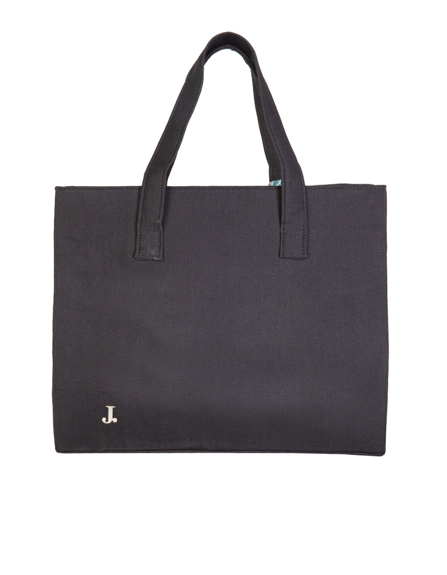 BLACK DENIM HANDBAG | JJBL-25-117 FB/MUGHAL TOTE BAG - Image 2