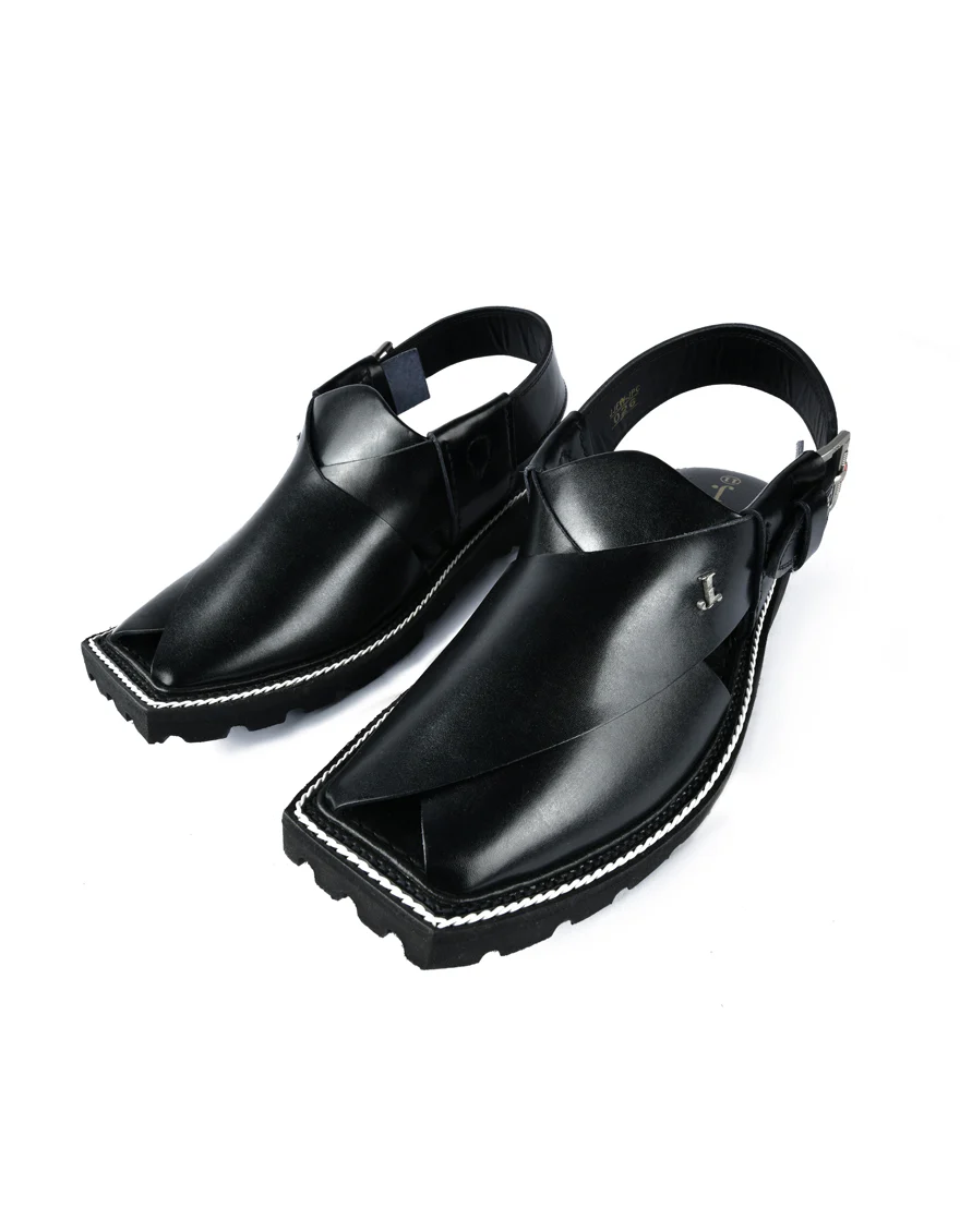 BLACK PESHAWARI SANDALS | JJFW-JPC-026-PO/S24-ZA-PLN