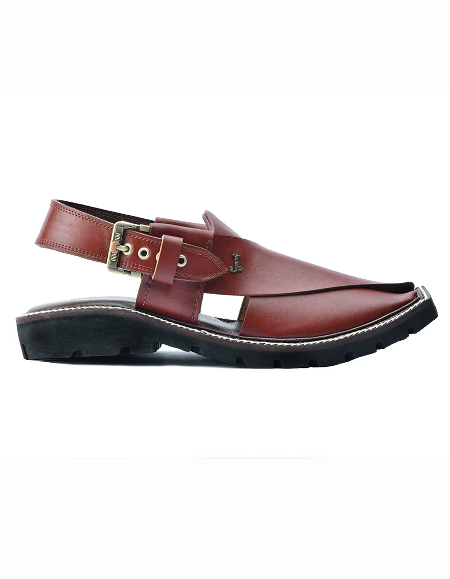 RED PESHAWARI SANDALS | JJFW-JPC-029-PO/S24-ZA-PLN - Image 3