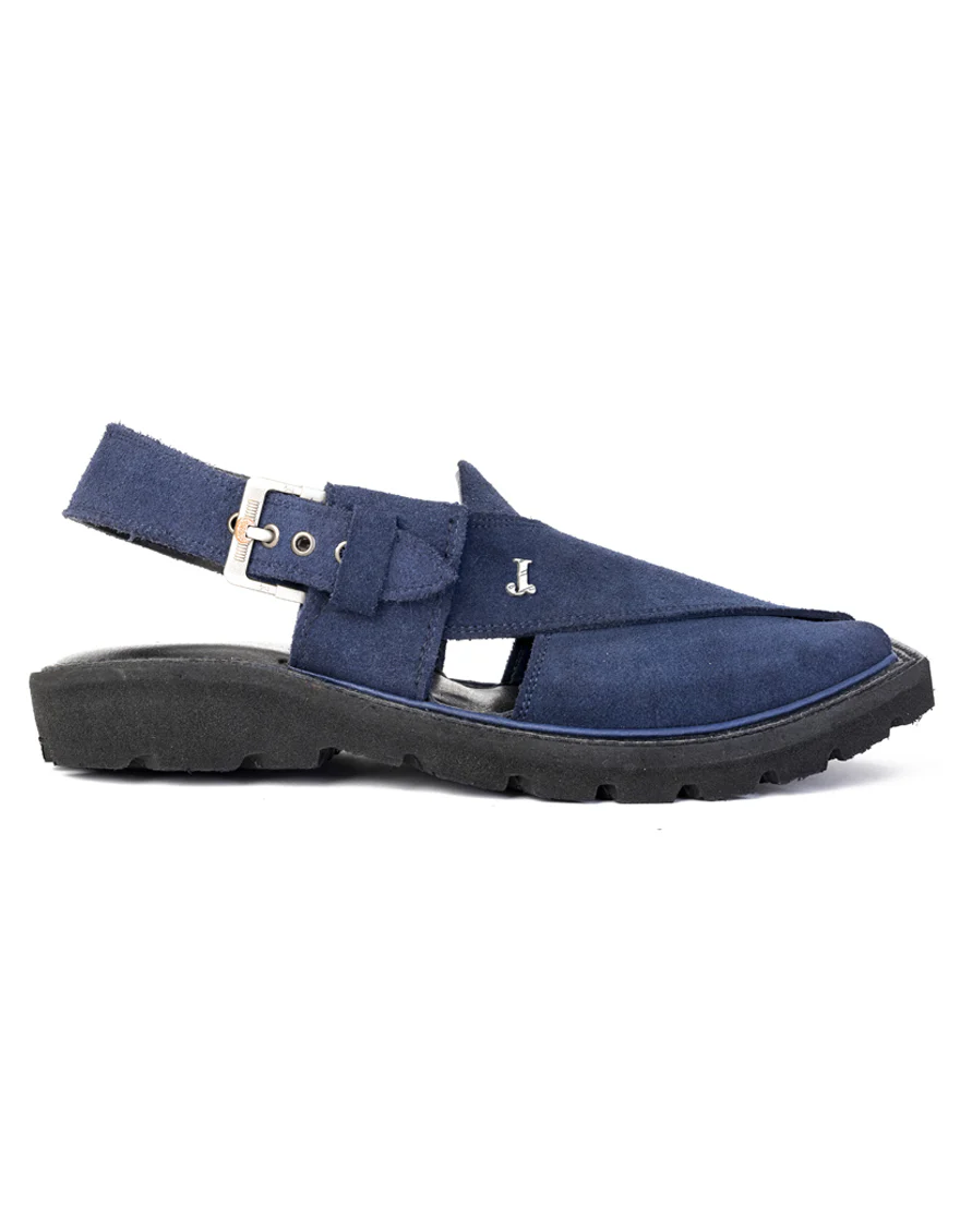 BLUE PLAIN PESHAWARI SANDALS | JJFW-JPC-039-PU/S25-ZA-SWD - Image 2