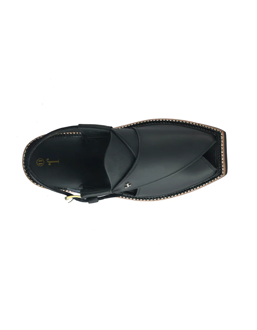 BLACK PESHAWARI SANDALS | JJFW-JPC-070/S24-KC- - Image 3