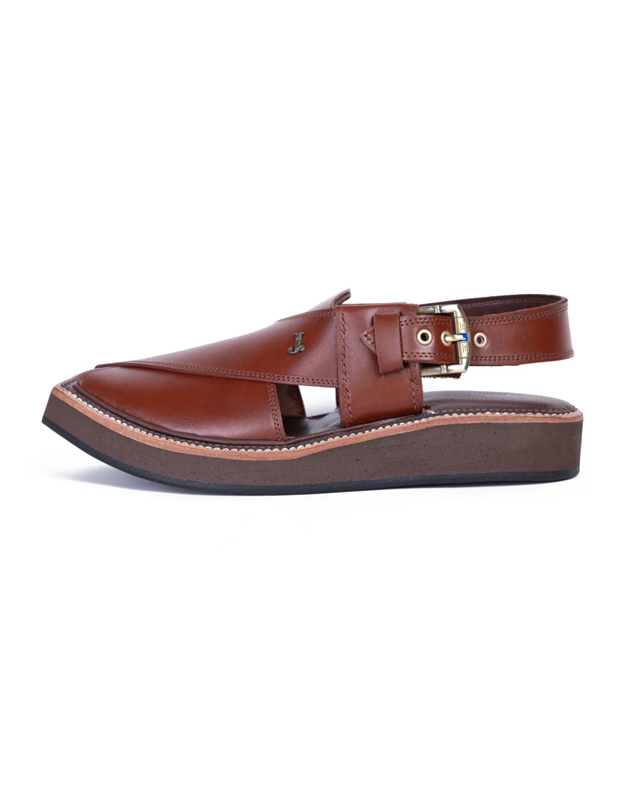 BROWN HIGH CHROME PESHAWARI SANDALS | JJFW-JPC-083-KC/S24- - Image 2