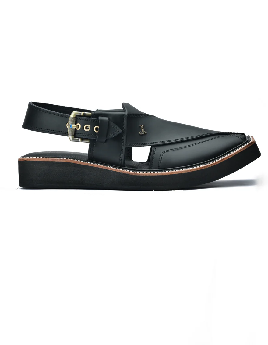 BLACK HIGH CHROME PESHAWARI SANDALS | JJFW-JPC-087-KC/S24- - Image 2