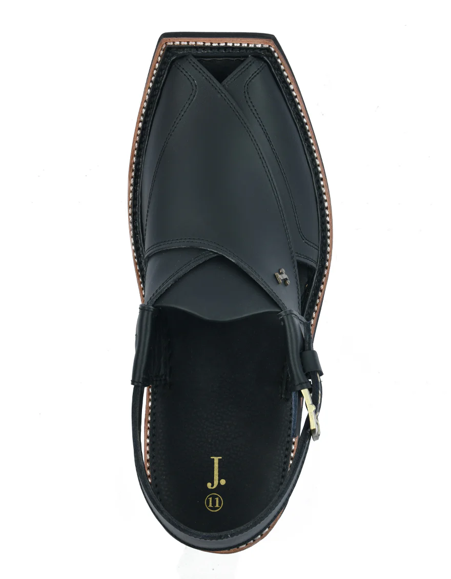 BLACK HIGH CHROME PESHAWARI SANDALS | JJFW-JPC-087-KC/S24- - Image 3