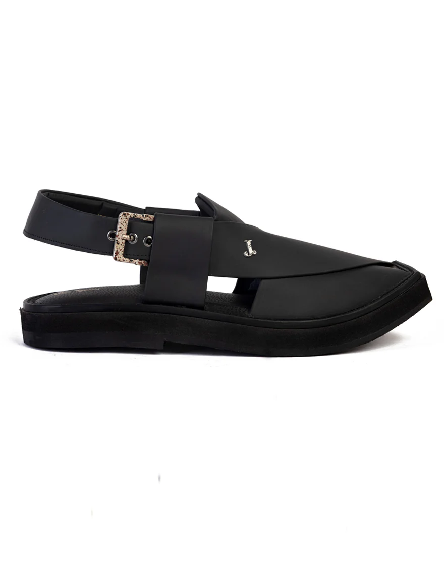 MATT BLACK PESHAWARI SANDALS | JJFW-JPC-100-KC/S25- - Image 2