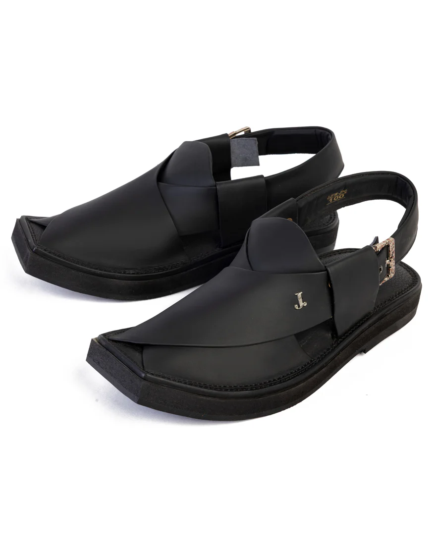 MATT BLACK PESHAWARI SANDALS | JJFW-JPC-100-KC/S25- - Image 3