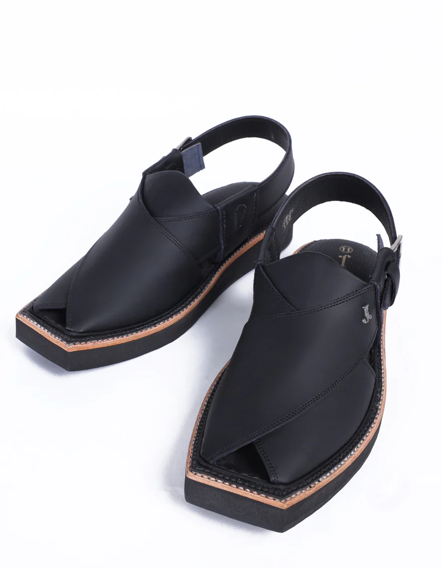 MATT BLACK PESHAWARI SANDALS | JJFW-JPC-110-KC/S25- - Image 3