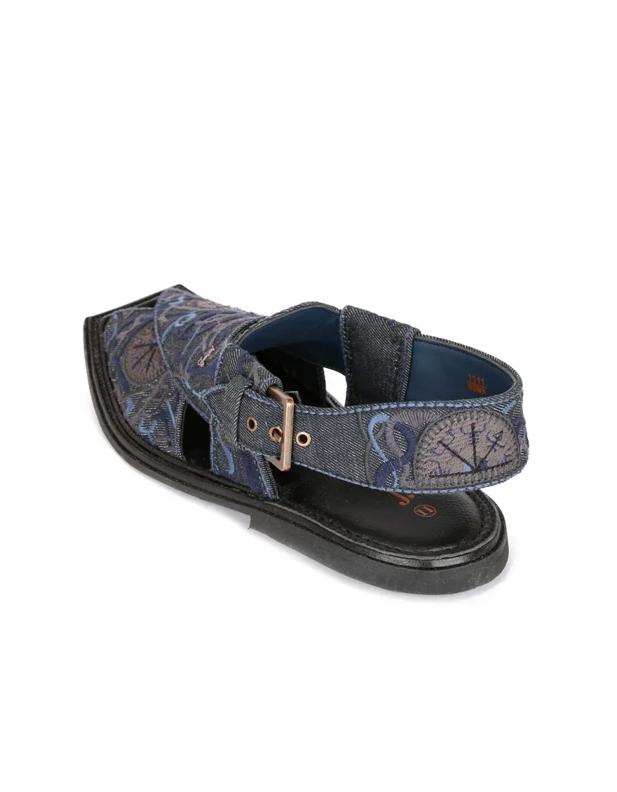 SHINY BLACK PESHAWARI SANDALS | JJFW-JPC-111-KC/S25- - Image 3
