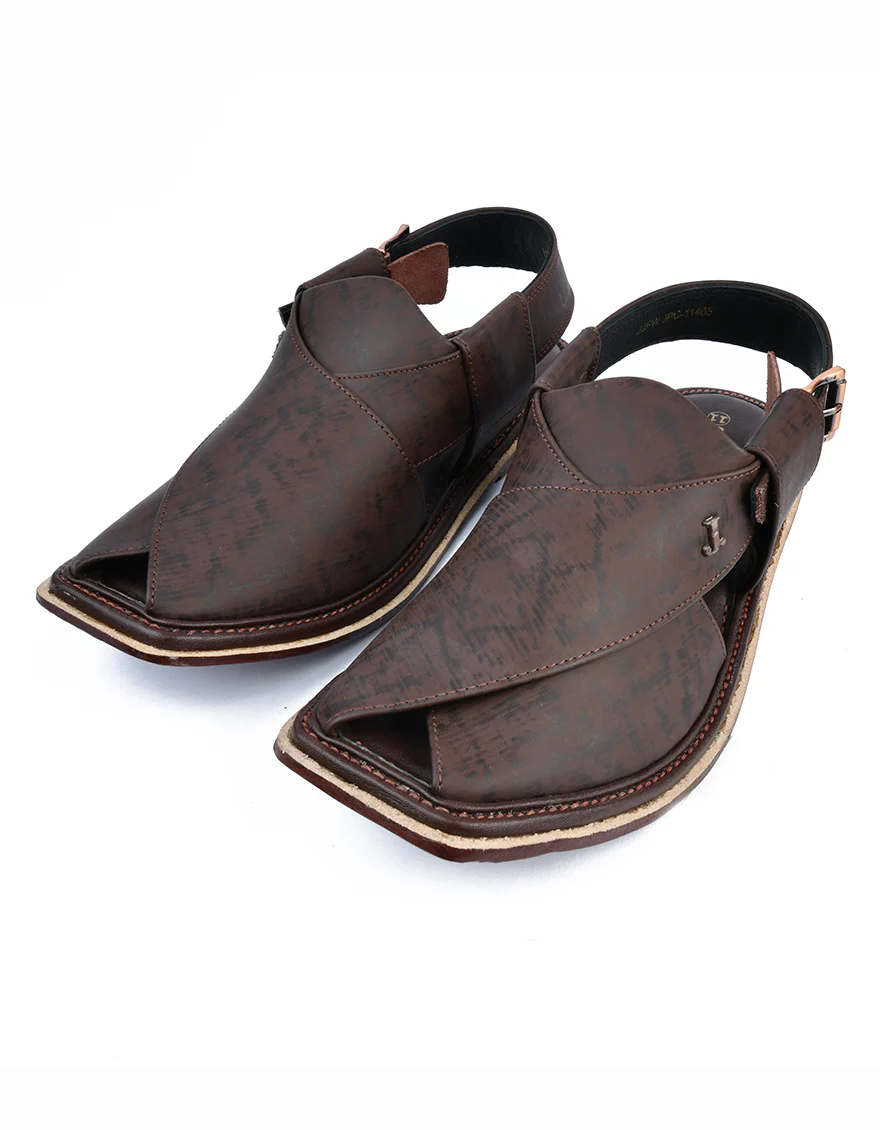 MAROON HIGH CHROME PESHAWARI SANDALS | JJFW-JPC-11465/S24-ZU-PLN - Image 2